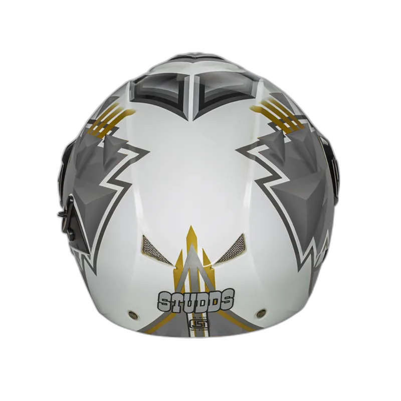 STUDDS Downtown D3 White N4 Fu Flip Up Helmet