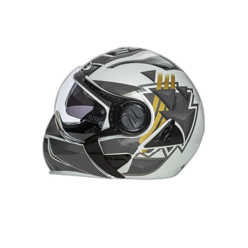 STUDDS Downtown D3 White N4 Fu Flip Up Helmet