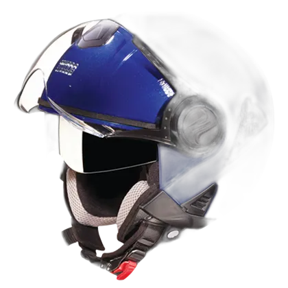 STUDDS Downtown Flame Blue Half Face Helmet