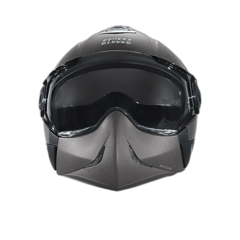 STUDDS Downtown Gun Grey Fu Flip Up Helmet