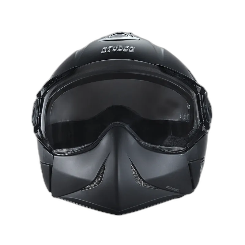 STUDDS Downtown Matt Black Fu Flip Up Helmet
