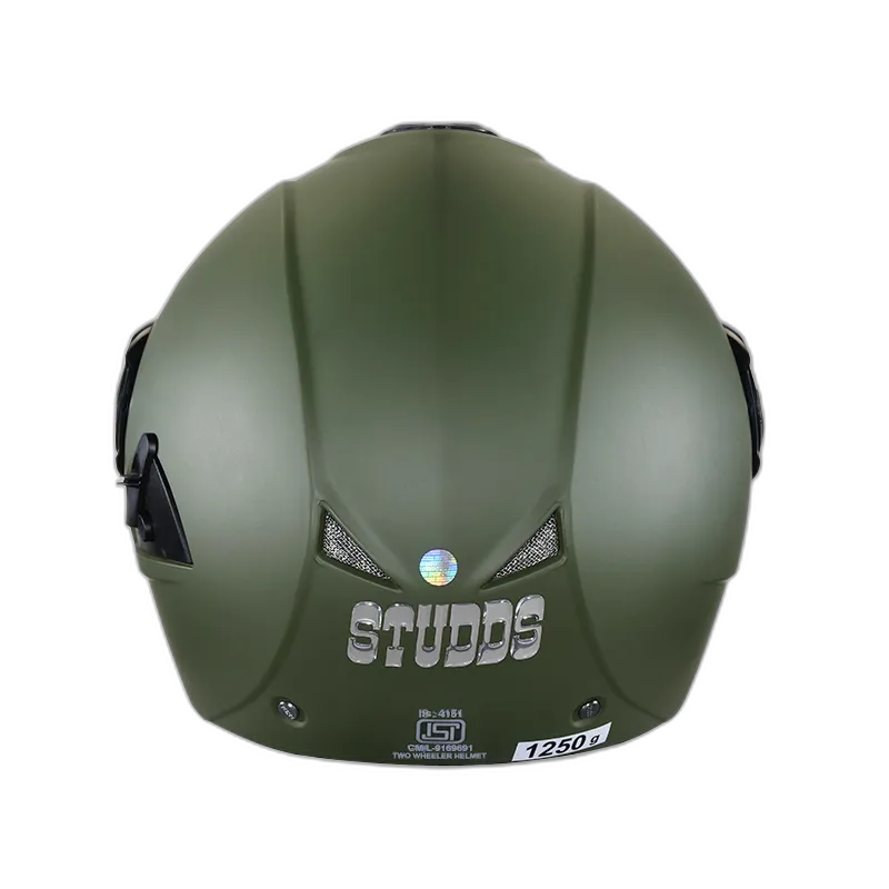 STUDDS Downtown Military Green Fu Flip Up Helmet
