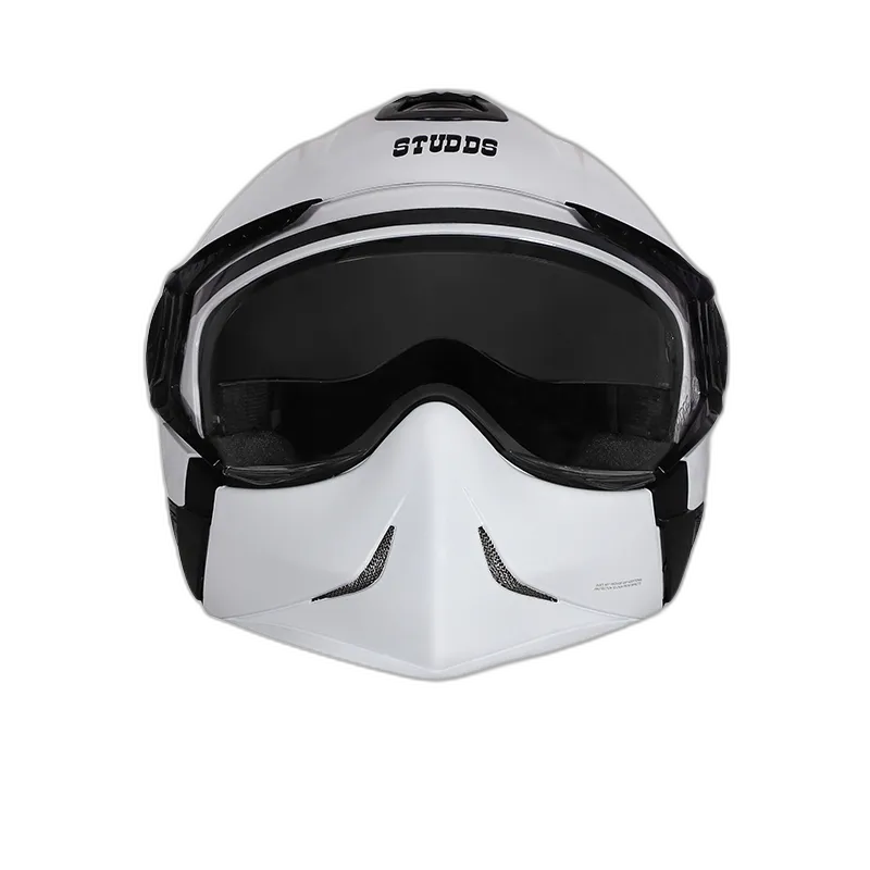 STUDDS Downtown White Fu Flip Up Helmet