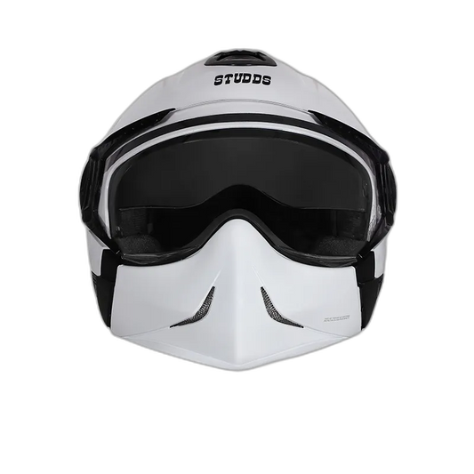 STUDDS Downtown White Fu Flip Up Helmet