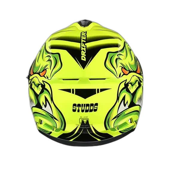STUDDS Drifter D1 Black Yellow Full Face Helmet
