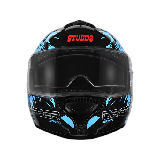 STUDDS Drifter D2 Black N1 Blue Full Face Helmet