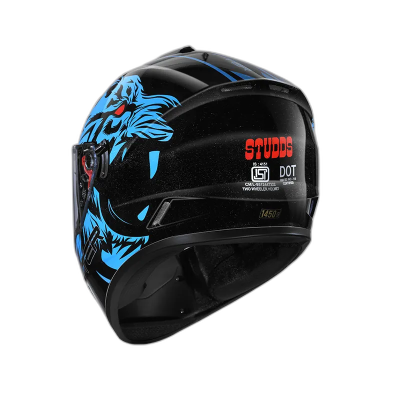 STUDDS Drifter D2 Black N1 Blue Full Face Helmet