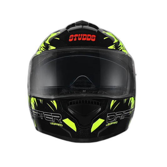 STUDDS Drifter D2 Black N5 Neon Yellow Full Face Helmet