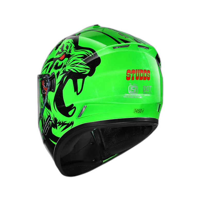 STUDDS Drifter D2 Green N9 Black Full Face Helmet