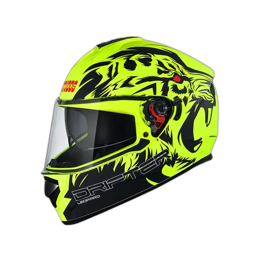 STUDDS Drifter D2 Matt Neon Yellow N9 Black Full Face Helmet