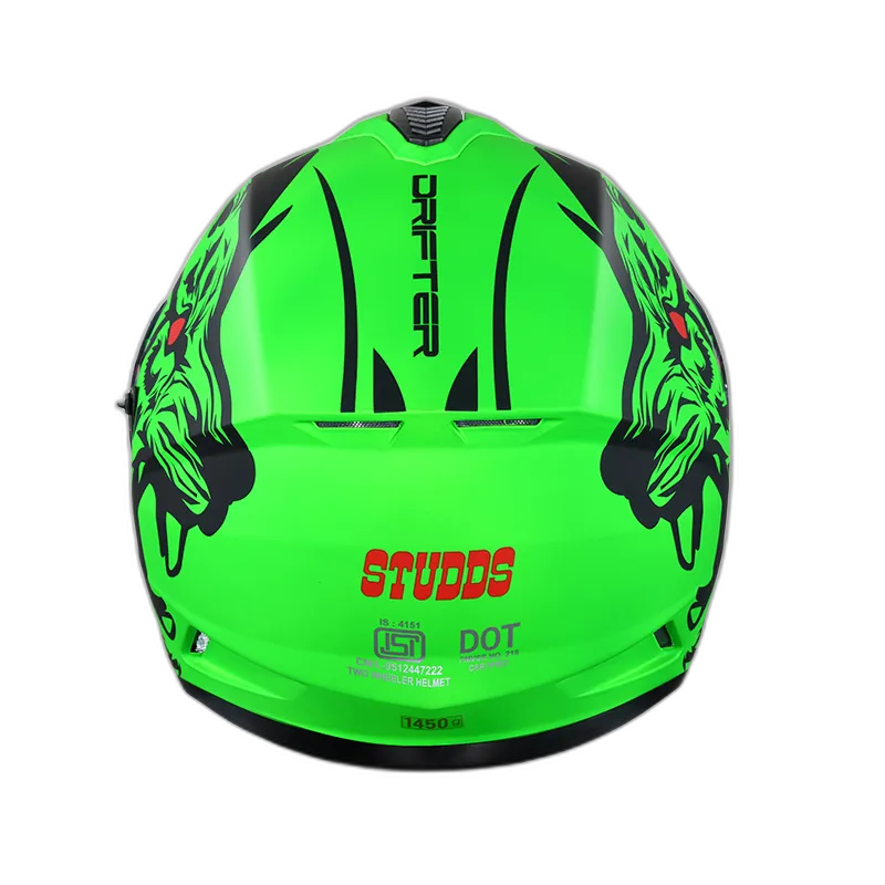 STUDDS Drifter D2 Matt Green N9 Full Face Helmet