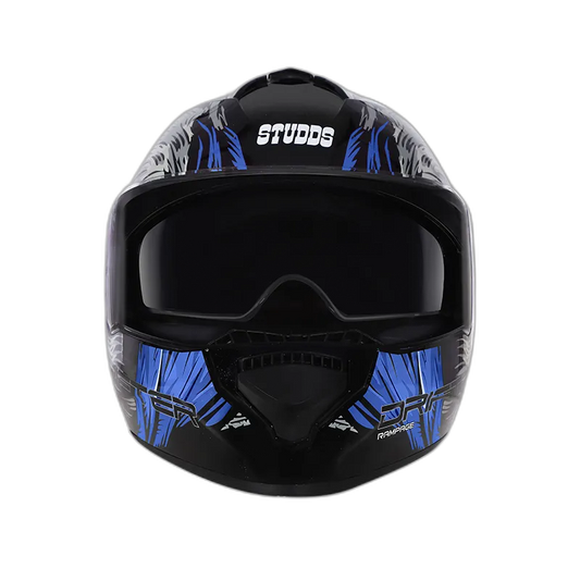 STUDDS Drifter D3 Black Grey N1 Blue Full Face Helmet