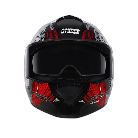 STUDDS Drifter D3 Black Grey N2 Red Full Face Helmet