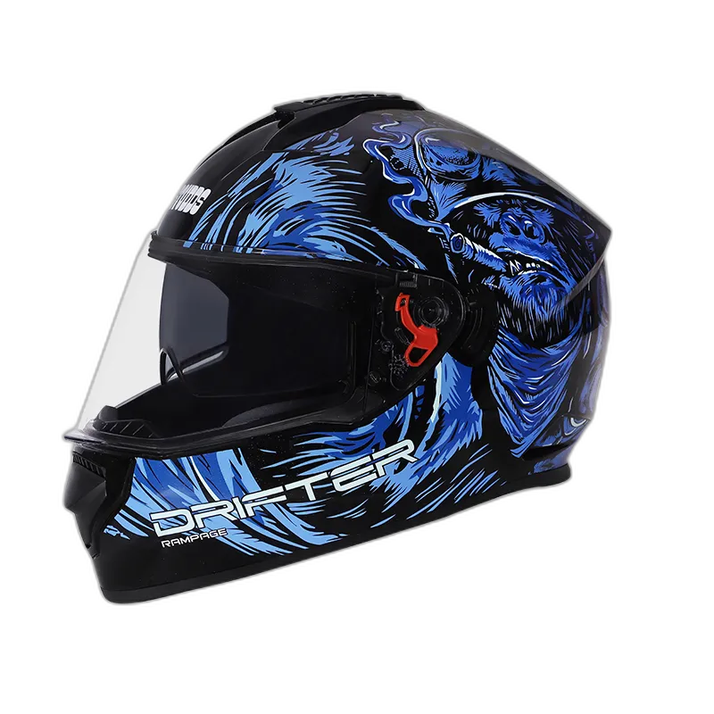 STUDDS Drifter D3 Black N1 Blue Full Face Helmet
