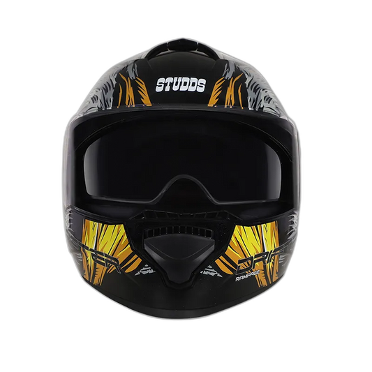 STUDDS Drifter D3 Black Neon Yellow Full Face Helmet