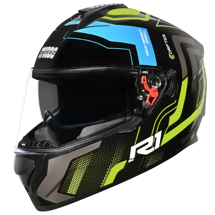 STUDDS Drifter D4 R1 Black Ylw N4 Full Face Helmet
