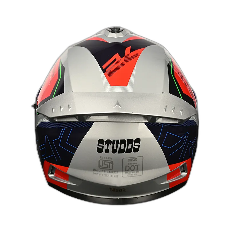 STUDDS Drifter D6 Rebellion Silver N1 Full Face Helmet