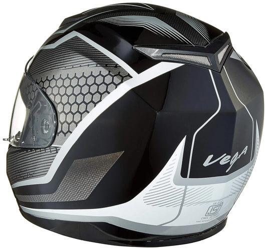 VEGA Edge Dx Blast Black Silver Full Face Helmet