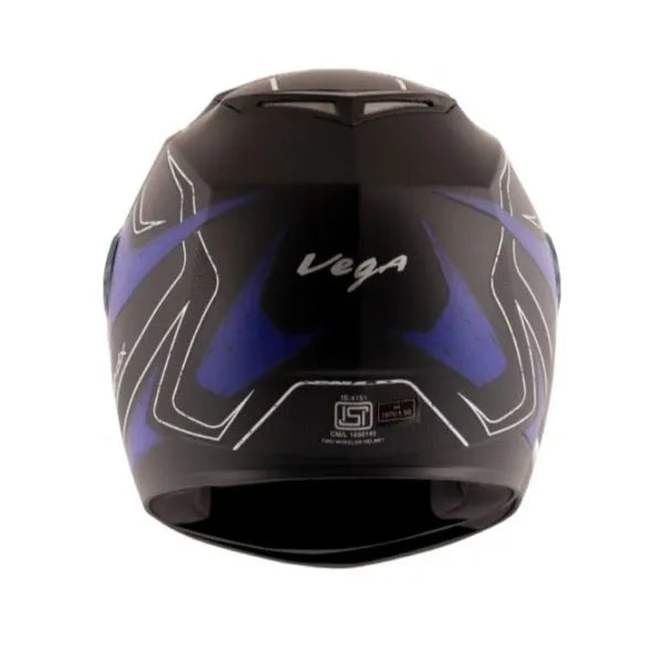 VEGA Edge Dx Crystal Dull Black Blue Full Face Helmet
