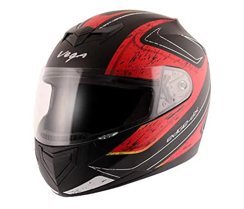 VEGA Edge Dx Crystal Dull Black Red Full Face Helmet