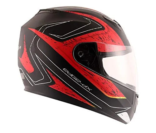 VEGA Edge Dx Crystal Dull Black Red Full Face Helmet
