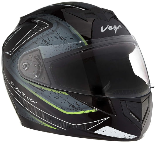 VEGA Edge Dx Crystal Dull Black Silver Full Face Helmet
