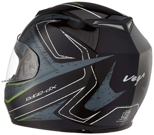 VEGA Edge Dx Crystal Dull Black Silver Full Face Helmet