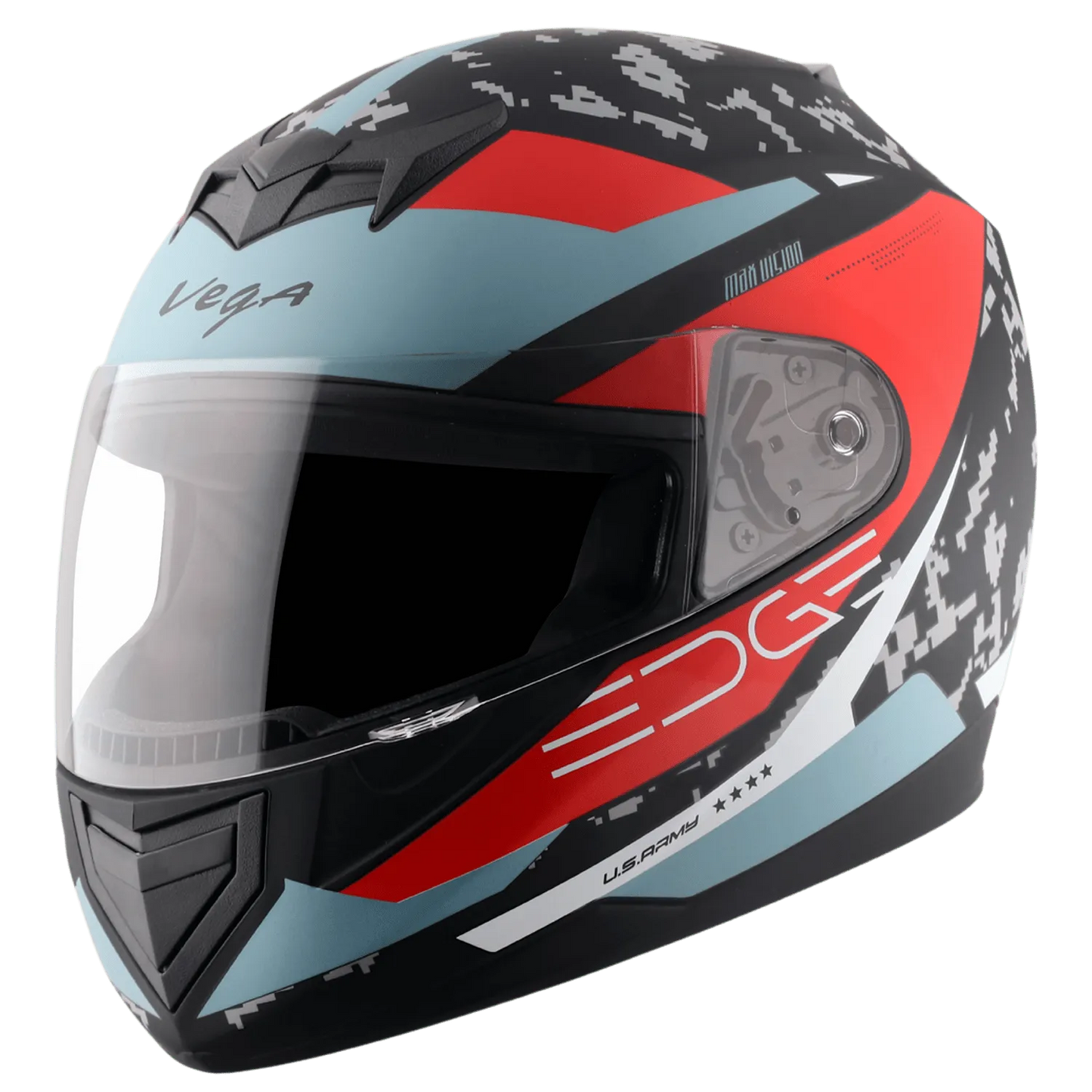 VEGA Edge Dx Us Army Dull Black Red Full Face Helmet