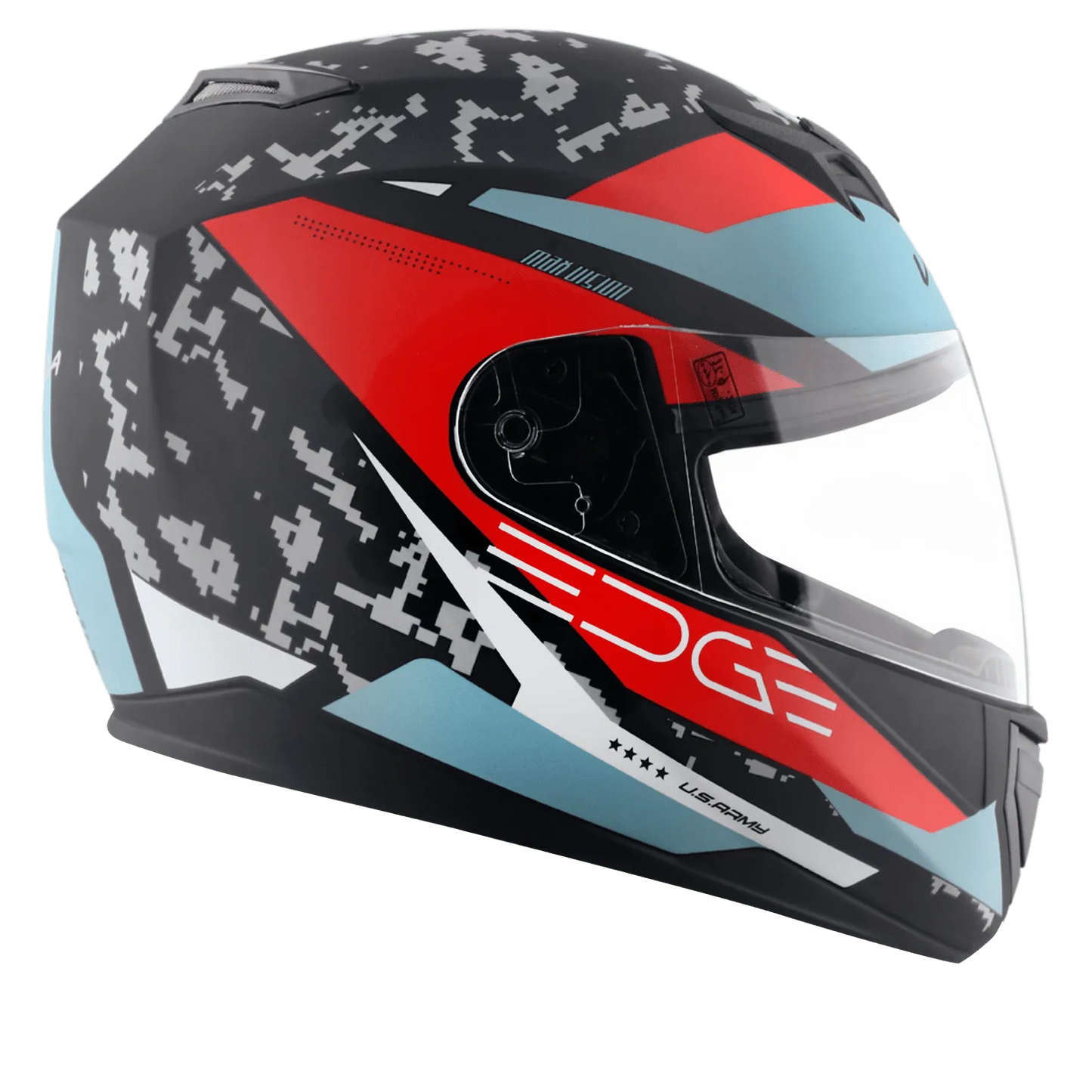 VEGA Edge Dx Us Army Dull Black Red Full Face Helmet