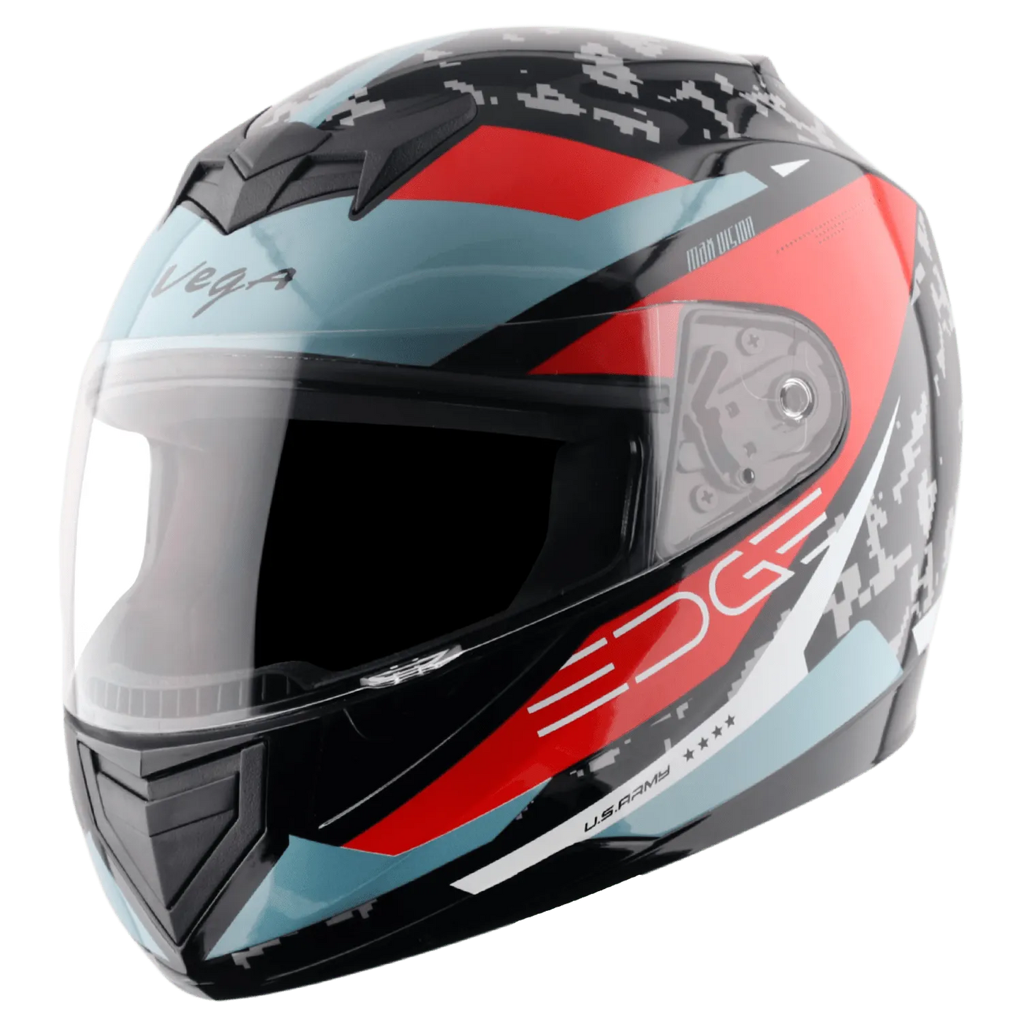 VEGA Edge Dx Us Army Gr Black Red Full Face Helmet