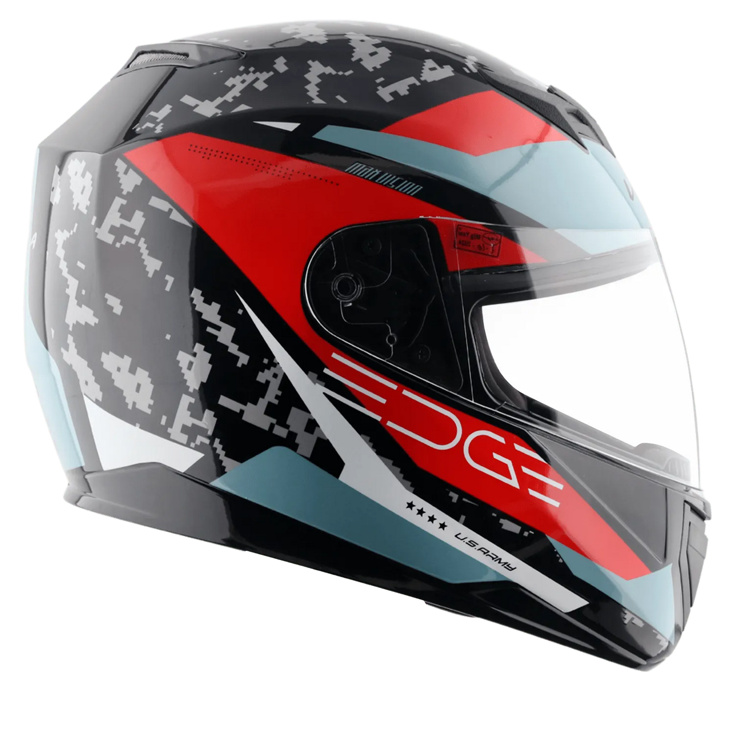 VEGA Edge Dx Us Army Gr Black Red Full Face Helmet