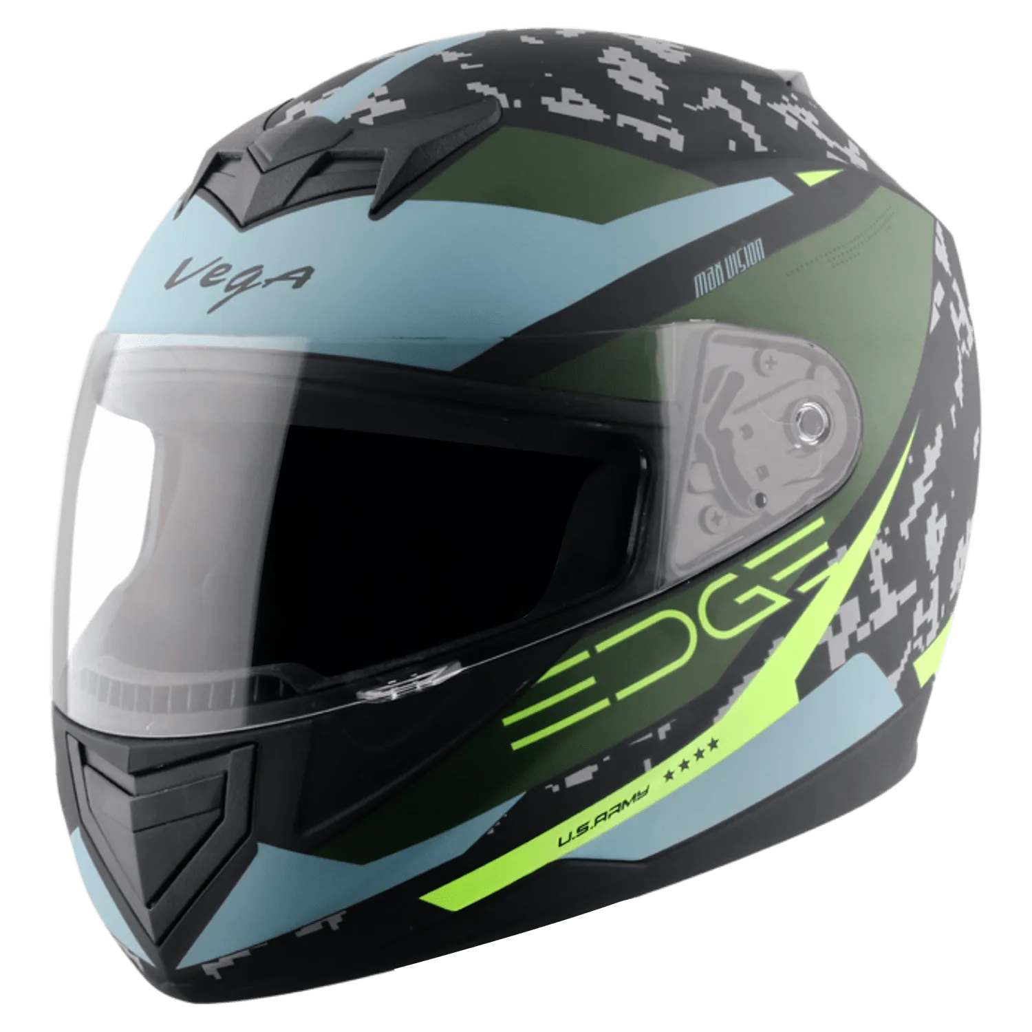 VEGA Edge Dx Us Army Gr Dull Black Battle Green Full Face Helmet – Sparkly  Helmets