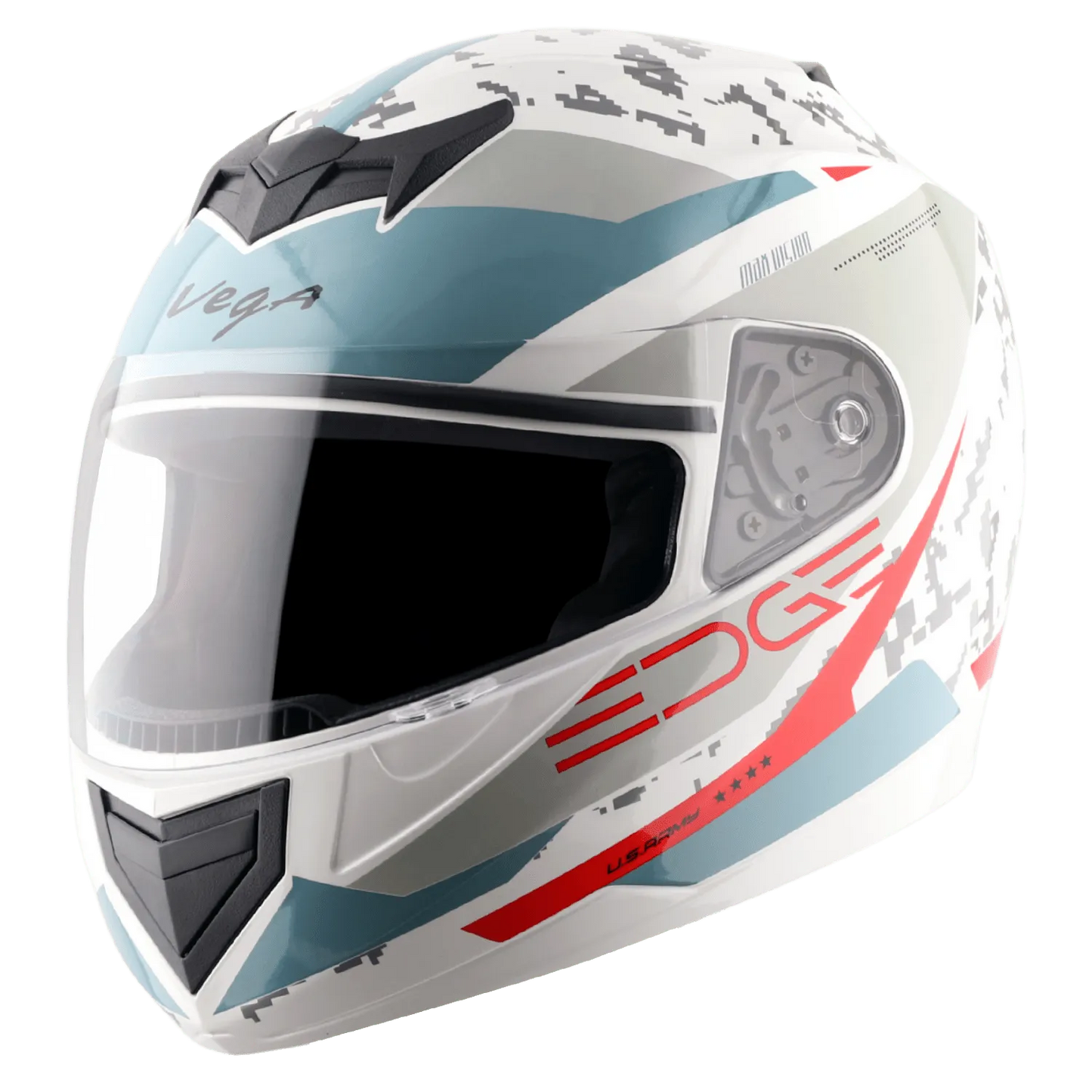 VEGA Edge Dx Us Army Gr White Red Full Face Helmet