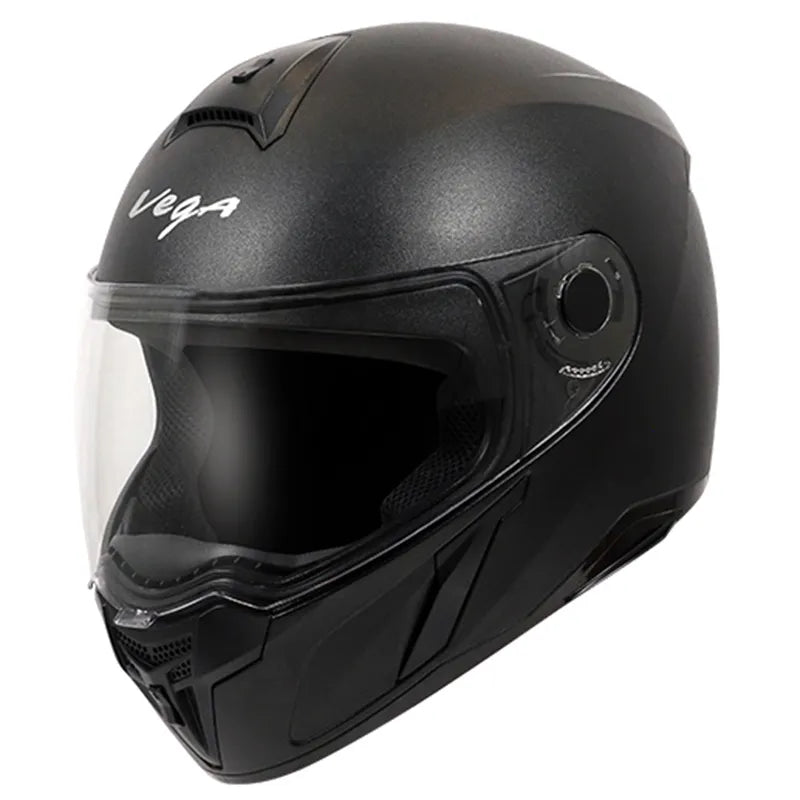 VEGA Evo Leather Finish Black Full Face Helmet