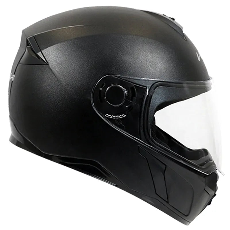 VEGA Evo Leather Finish Black Full Face Helmet
