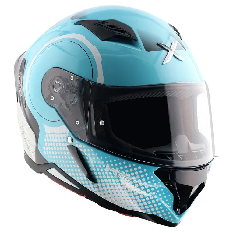 AXOR Hunter Spear Hex Blue White Full Face Helmet