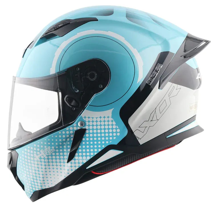 AXOR Hunter Spear Hex Blue White Full Face Helmet