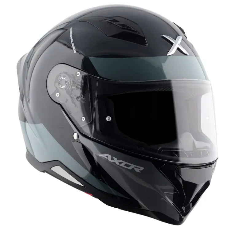 AXOR Hunter Turbo Black Grey Full Face Helmet