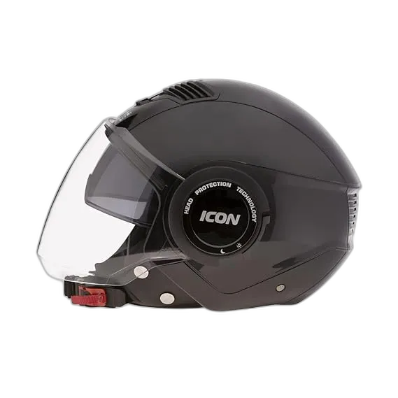 STUDDS Icon Black Half Face Helmet
