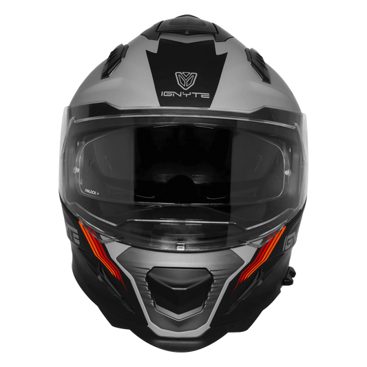 Ignyte Ign 16 Quantumm Titanium Gray Orange Red Full Face Helmet