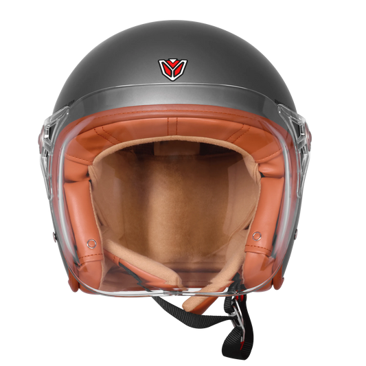 Ignyte Ign 58 Athena Gray Light Orange Half Face Helmet