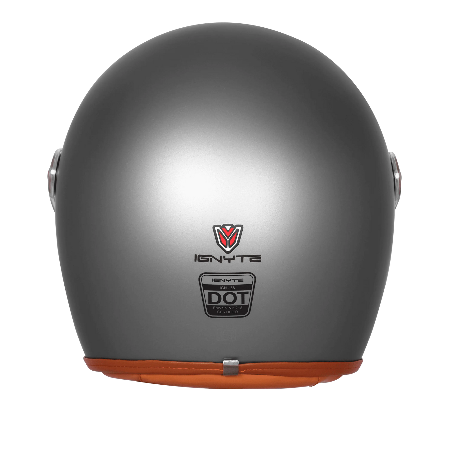 Ignyte Ign 58 Athena Gray Light Orange Half Face Helmet