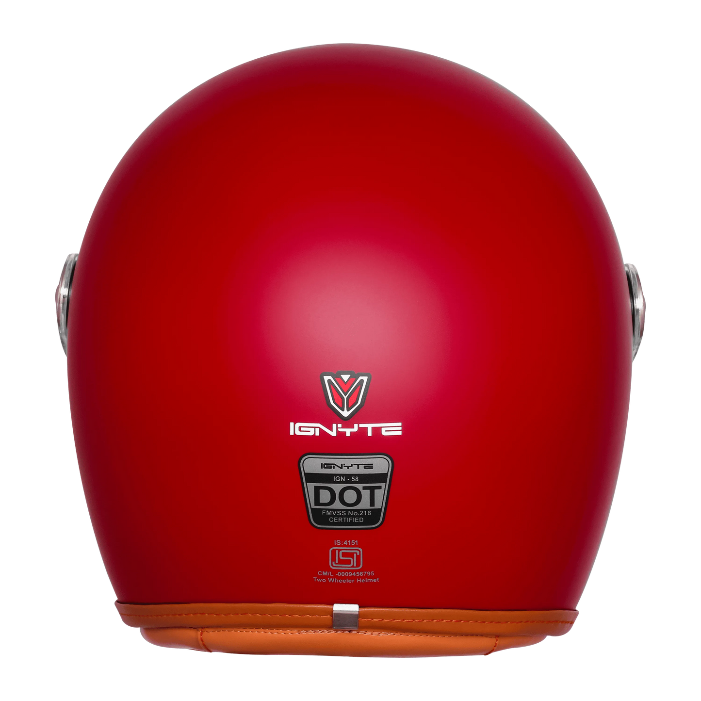 Ignyte Ign 58 Dull Chestnut Red Light Orange Half Face Helmet