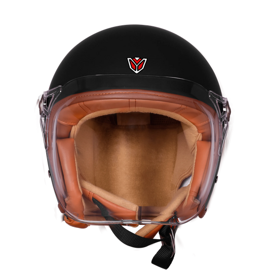 Ignyte Ign 58 Matt Black Light Orange Half Face Helmet