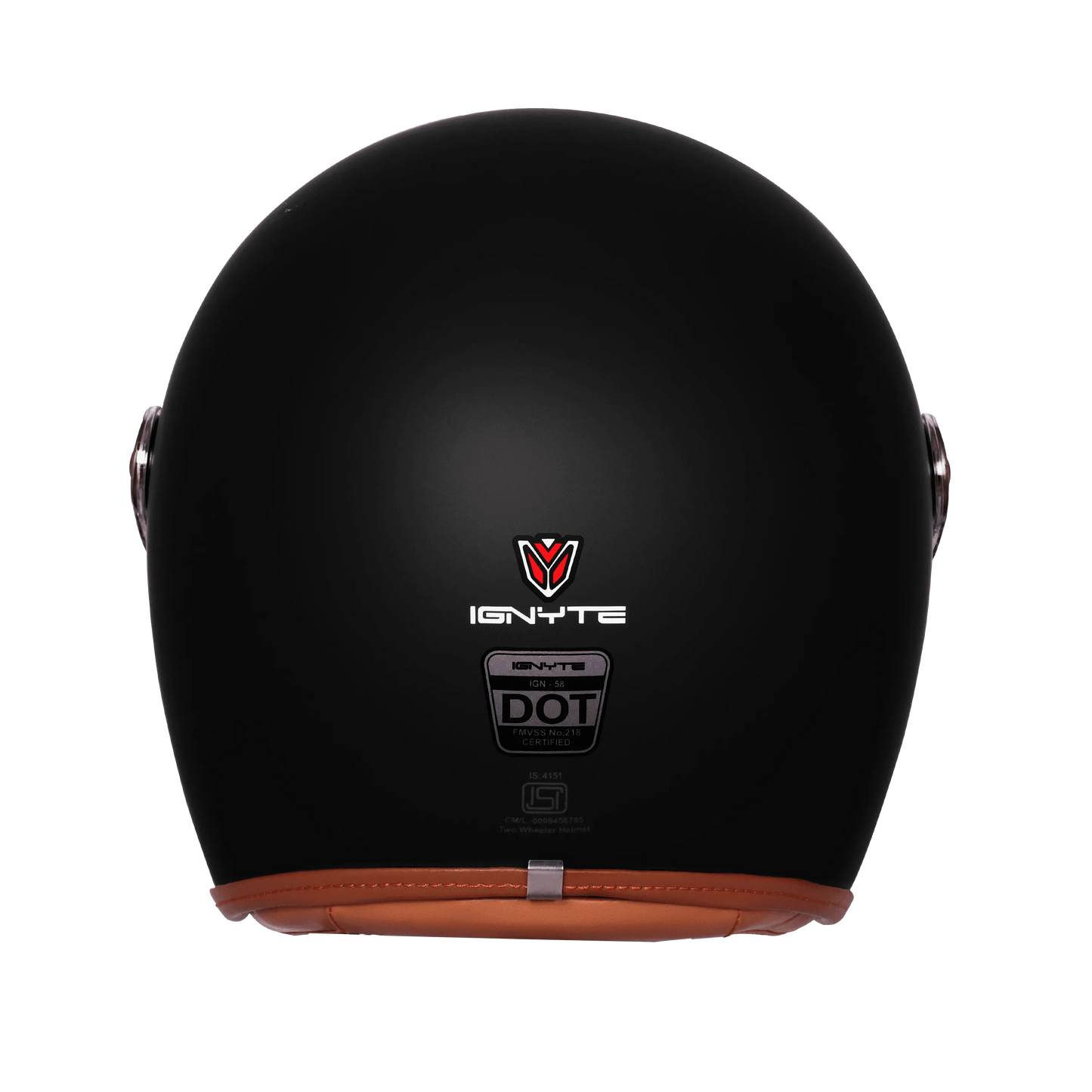 Ignyte Ign 58 Matt Black Light Orange Half Face Helmet