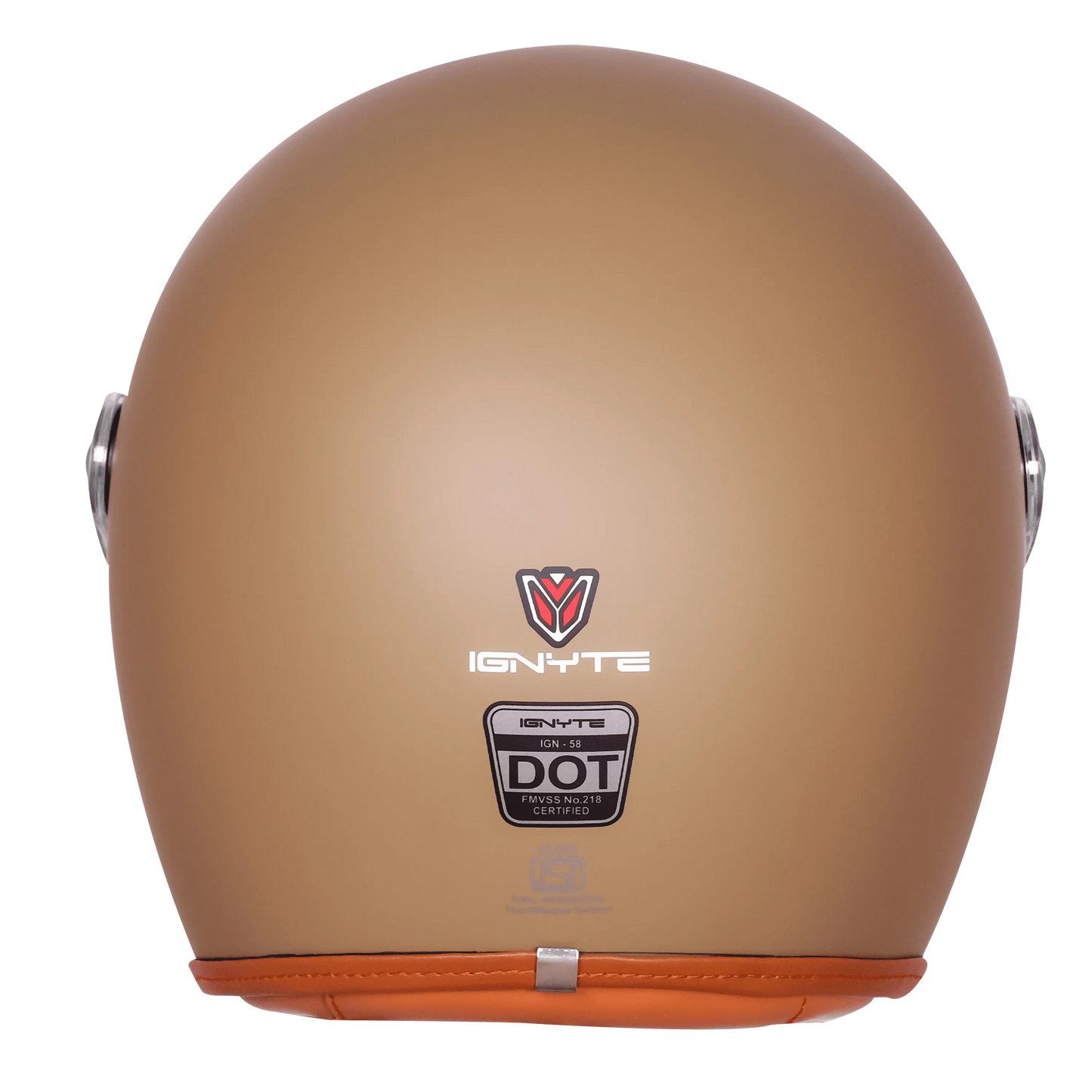 Ignyte Ign 58 Matt Desert Storm Light Orange Half Face Helmet