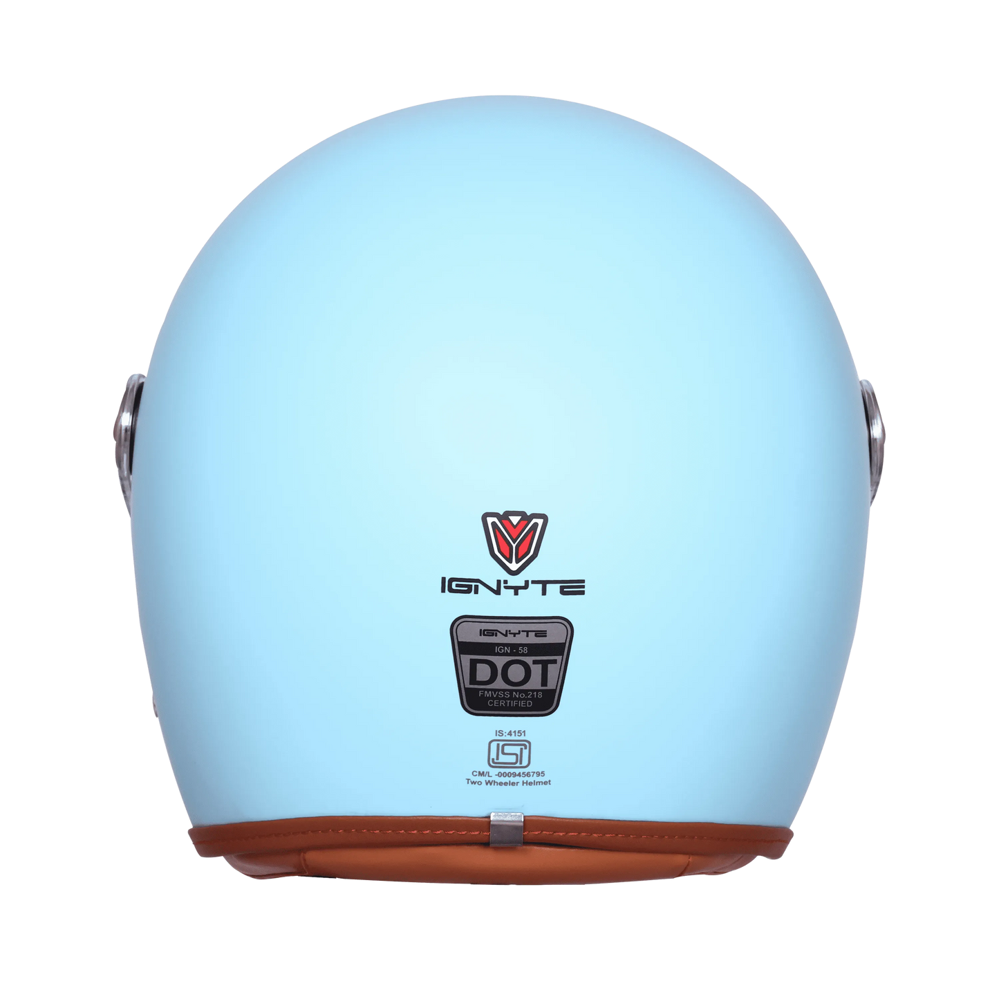 Ignyte Ign 58 Redditch Blue Light Orange Half Face Helmet