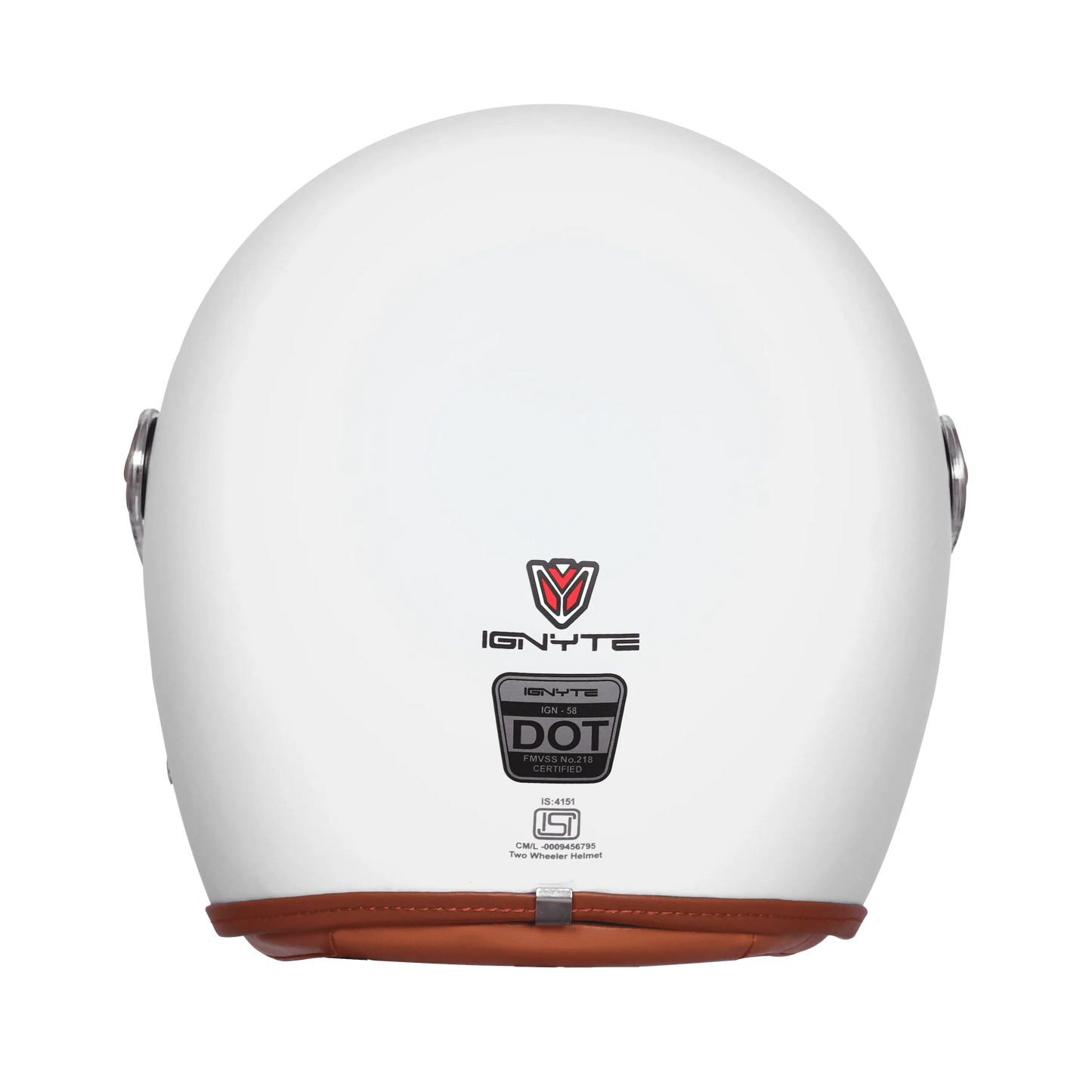 Ignyte Ign 58 White Light Orange Half Face Helmet