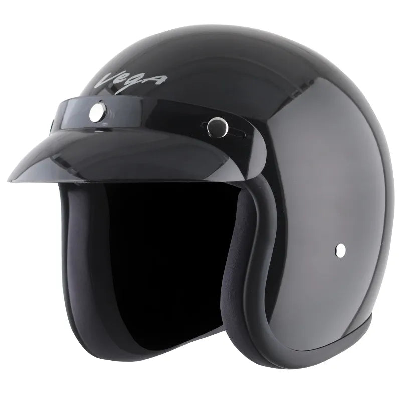 VEGA Jet Dx Black Half Face Helmet