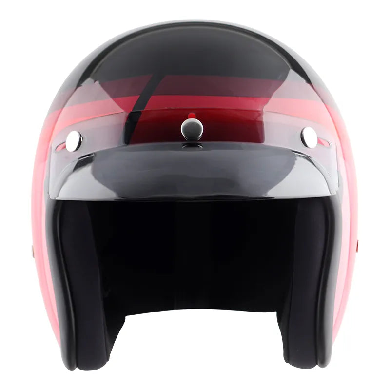 VEGA Jet Dx W Peak Urban Black Red Half Face Helmet